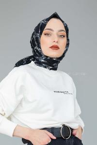 Modalamelif Siyah Beyaz Koleksiyon Kare Desen