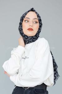 Modalamelif Siyah Beyaz Koleksiyon Zümrüt Desen