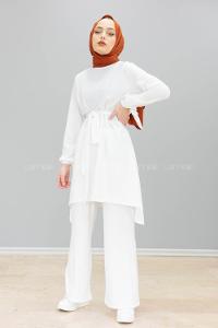 Modalamelif Kol Bağlamalı İspanyol Takım Beyaz