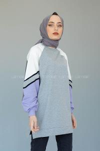 Modalamelif Parça Renkli Sweat Gri