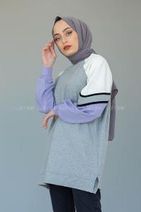 Modalamelif Parça Renkli Sweat Gri