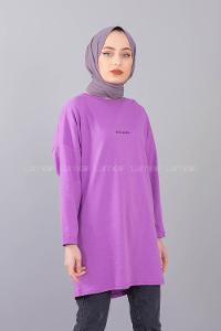 Modalamelif Friends Yazı Baskılı Sweat Lila