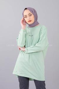 Modalamelif Friends Yazı Baskılı Sweat Su Yeşili