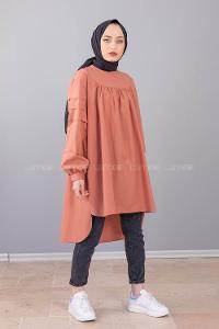 Modalamelif Hakim Yaka Kol katlı Tunik Gül