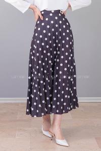 Modalamelif  Puantiye Desenli Etek Siyah Beyaz