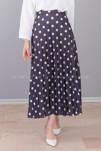 Modalamelif  Puantiye Desenli Etek Siyah Beyaz