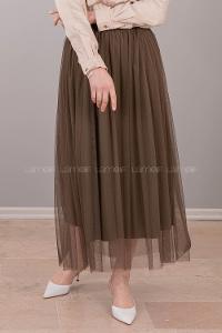 Modalamelif Beli Lastikli Tül Etek Yeşil