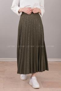 Modalamelif Nadya Desen Piliseli Etek Haki