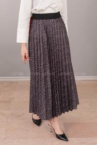 Modalamelif Beli Lastikli Desenli Etek Füme