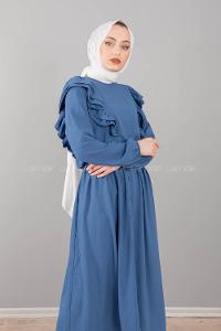 Modalamelif Önü Fırfırlı Ayrobin Takım İndigo