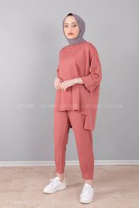 Modalamelif Düşük Kol İkili Takım Gül