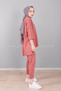 Modalamelif Düşük Kol İkili Takım Gül