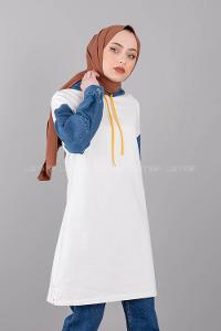 Modalamelif Kolu Kot Tunik Beyaz