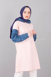 Modalamelif Kolu Kot Tunik Pudra