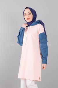 Modalamelif Kolu Kot Tunik Pudra