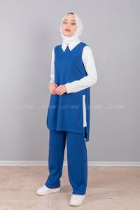 Modalamelif Bebe Yaka Gömlekli Takım İndigo