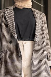 Modalamelif Düz Renk Uzun Kollu T-Shirt Lacivert