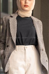 Modalamelif Düz Renk Uzun Kollu T-Shirt Lacivert