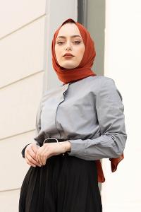 Modalamelif Hakim Yaka  Gömlek Gri