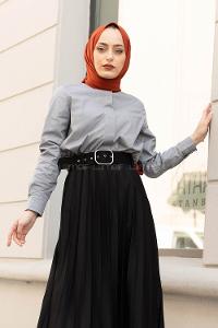 Modalamelif Hakim Yaka  Gömlek Gri