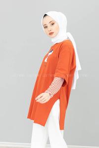 Modalamelif Feeling Cool Baskılı T-shirt Kiremit