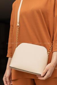 Modalamelif Deri Görünümlü Çanta Krem