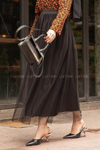 Modalamelif Beli Lastikli Tül Etek Anadolu Siyah