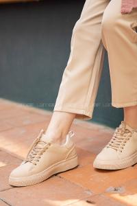 Modalamelif Düz Renk Kum Beji  Spor Ayakkabı