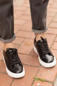 Modalamelif Düz Renk Siyah Spor Ayakkabı