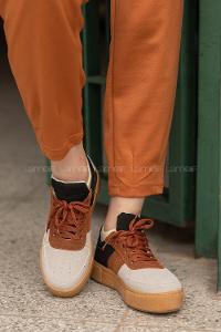 Modalamelif Parça Renkli Taba Spor Ayakkabı