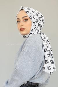 Modalamelif Beyaz Minimalist Şal