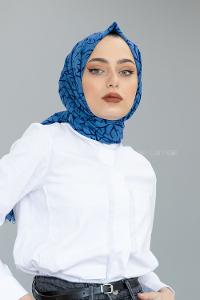 Modalamelif Saks Mavi Ağaç Dalı Şal