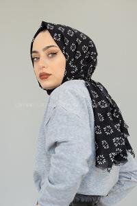 Modalamelif Siyah-Beyaz Minimalist Şal
