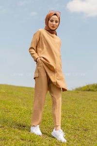 Modalamelif Hakim Yaka İkili Takım Camel