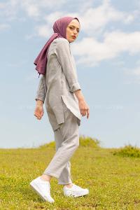 Modalamelif Hakim Yaka İkili Takım Gri