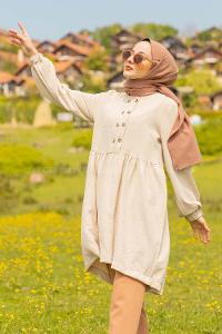 Modalamelif Önü Büzgülü Tunik Taş