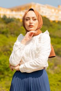 Modalamelif Yaka Fırfırlı Vual Gömlek