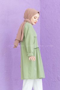 Modalamelif Bel Buzgülü Tunik Çağla Yeşili