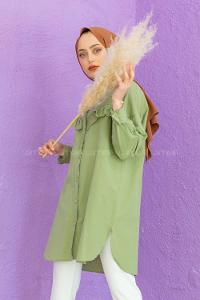 Modalamelif Fırfırlı Tunik Çağla Yeşili