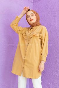 Modalamelif Fırfırlı Tunik Camel