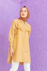 Modalamelif Fırfırlı Tunik Camel