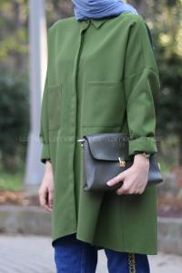 Modalamelif Haki İki Cep Gömlek