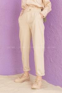 Modalamelif Beli Lastikli Pantolon Bej