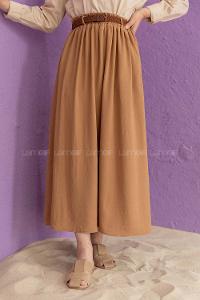Modalamelif Beli Lastikli Etek Camel
