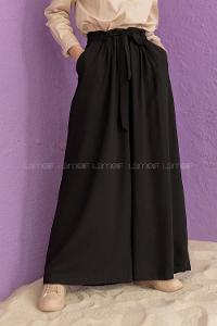 Modalamelif Kuşaklı Salaş Pantolon Siyah