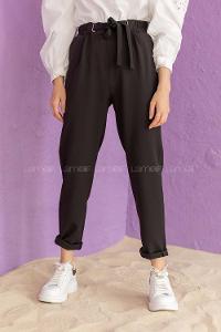 Modalamelif Beli Lastikli Havuç Pantolon Siyah