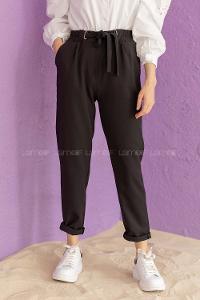 Modalamelif Beli Lastikli Havuç Pantolon Siyah