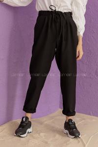 Modalamelif Beli Lastikli Pantolon Siyah