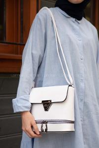 Modalamelif  Eva Fermurlı Çanta Beyaz