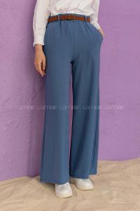 Modalamelif Kemerli Salaş Pantolon İndigo